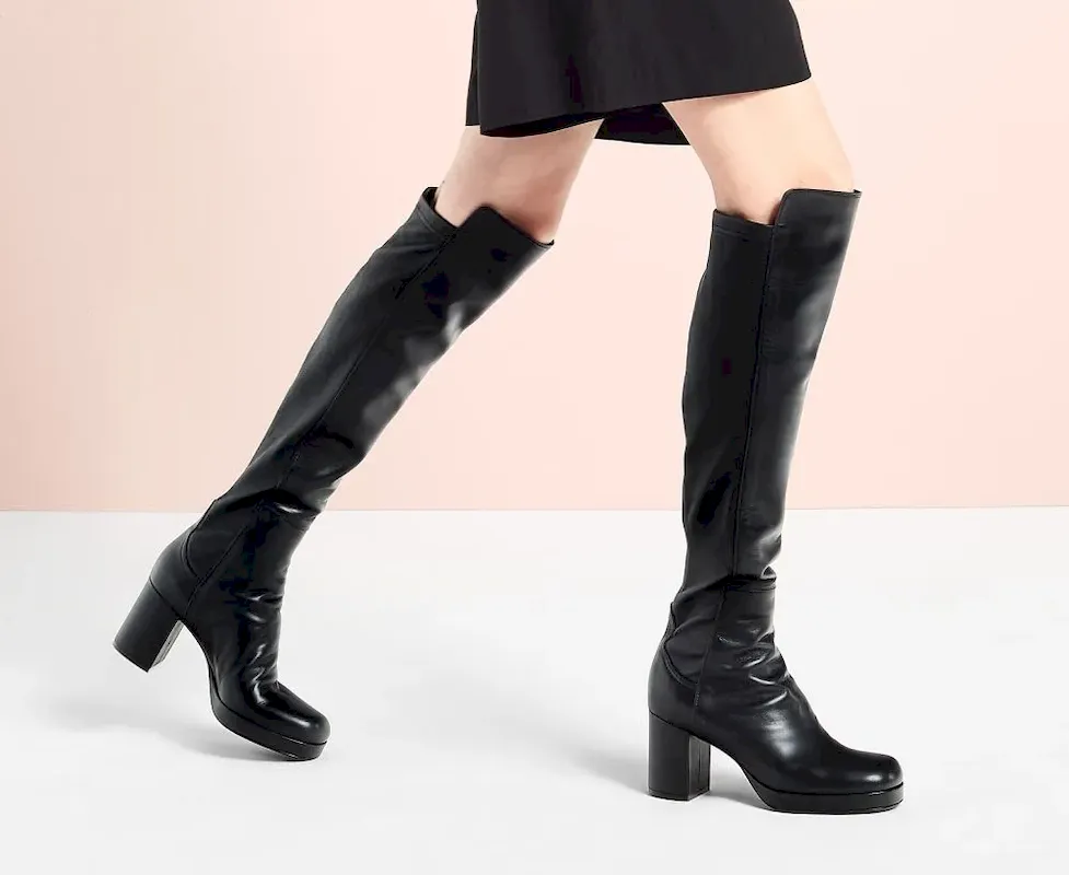 Bottes AGL BETTY HIGH Cuir Femme Noire Passionne Bottes AGL Boutique